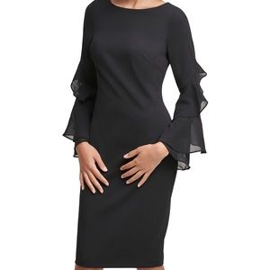 CALKIN KLEIN Ruffled Sleeve Dress NWT Sz 14